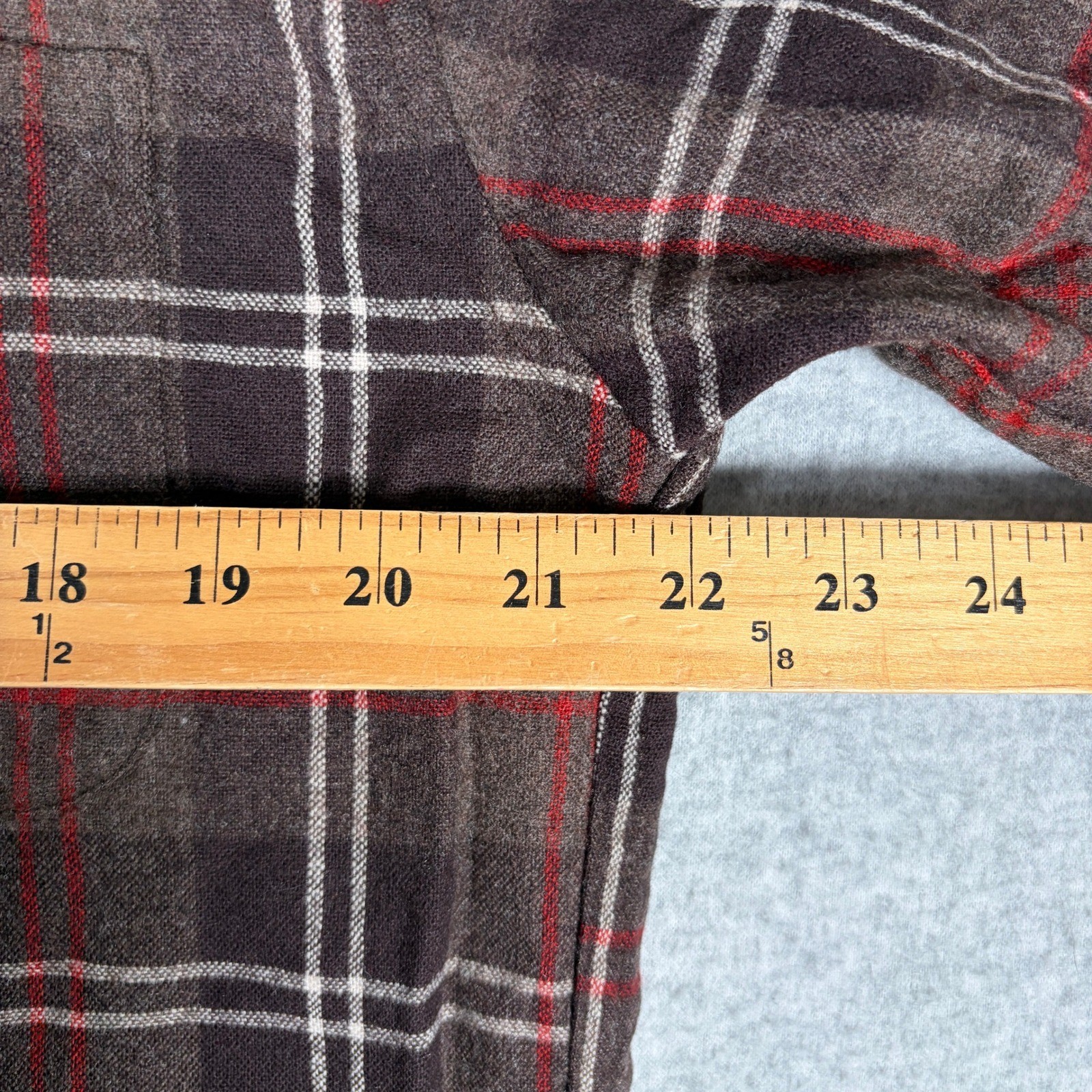 Pendleton Lodge Button Up Shirt Mens Medium Tall Brown Plaid Wool Flannel