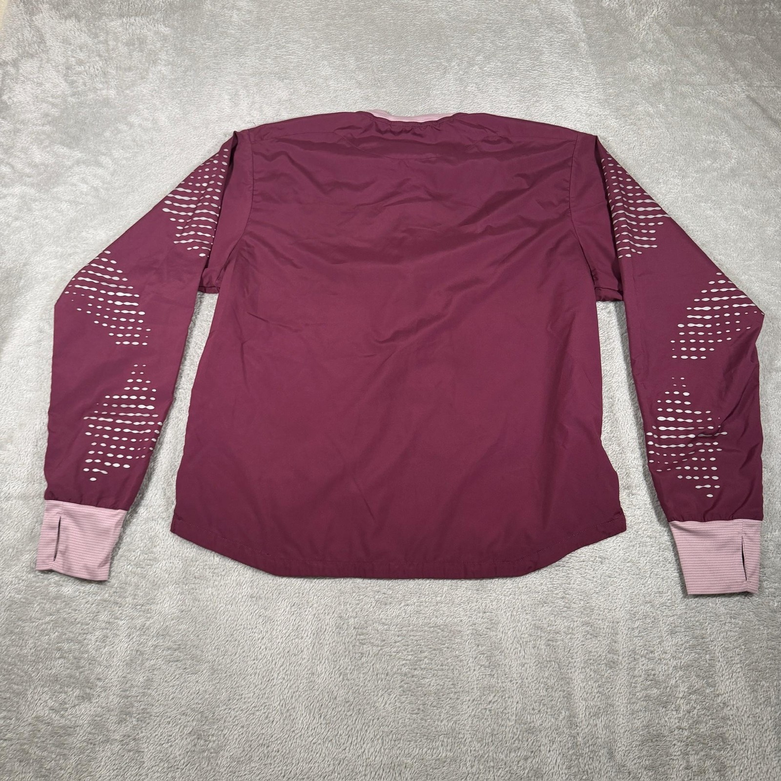 Hoka One Wind Shell Jacket Womens Medium Purple 1/2 Zip Lightweight Reflective