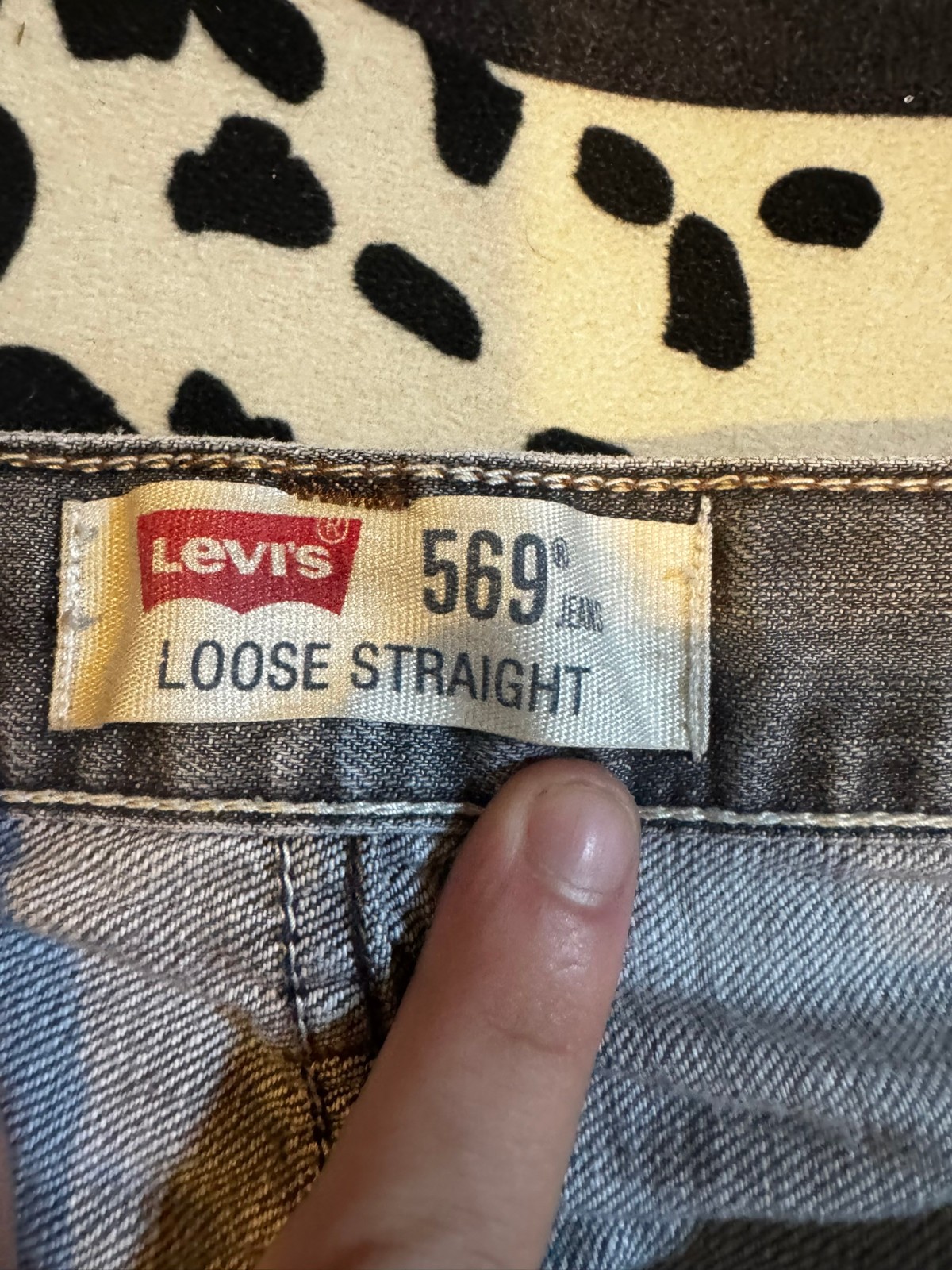 LEVIS VINTAGE 569 LOOSE STRAIGHT GRAY JEANS 33X32 MENS BAGGY Y2K