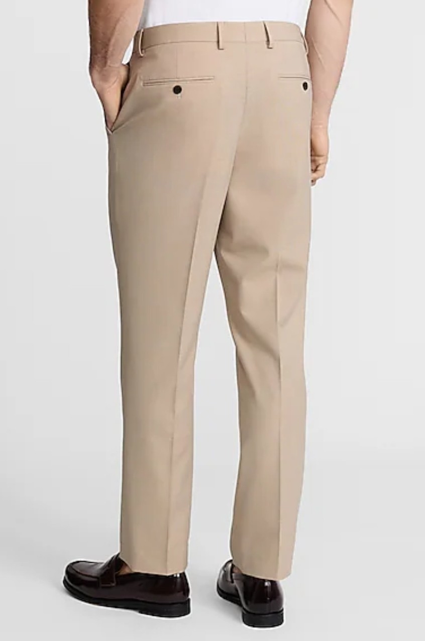 New Express Men Classic Khaki Suit Pants with Stretch Size 28 x 30