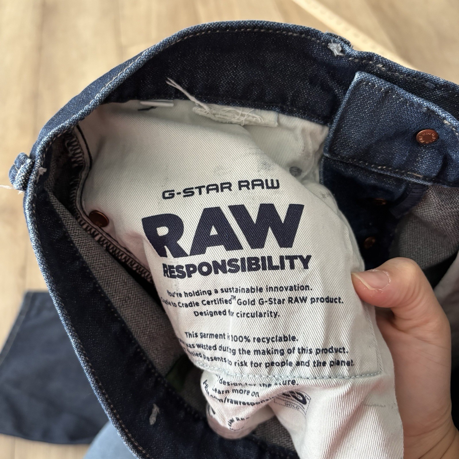 G Star Original Raw Denim Dark Blue Jeans Women Sz 28 Loose Type 89