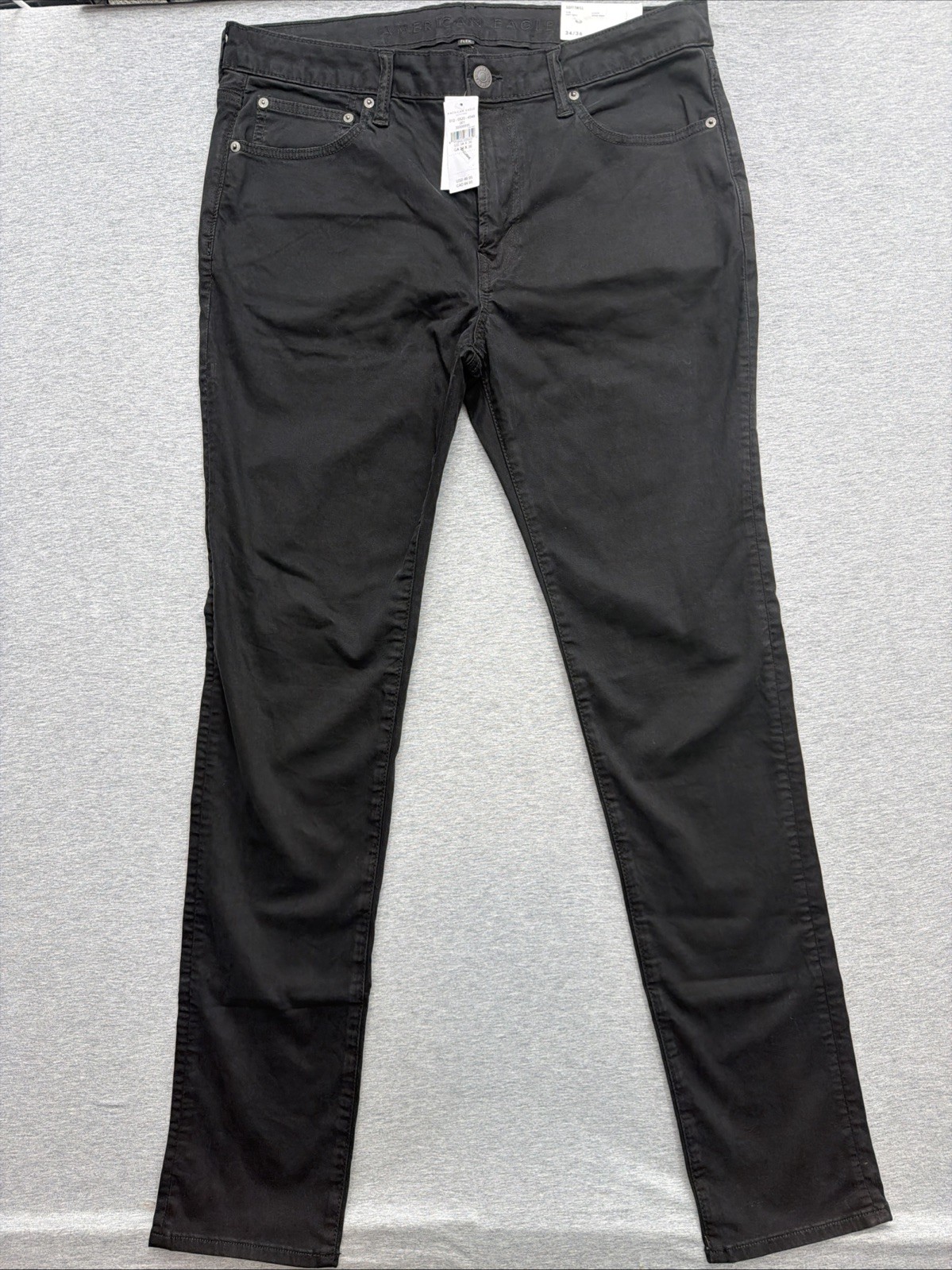 American Eagle Mens 34X36 Black Next Level Flex Denim Slim Straight Jeans NWT
