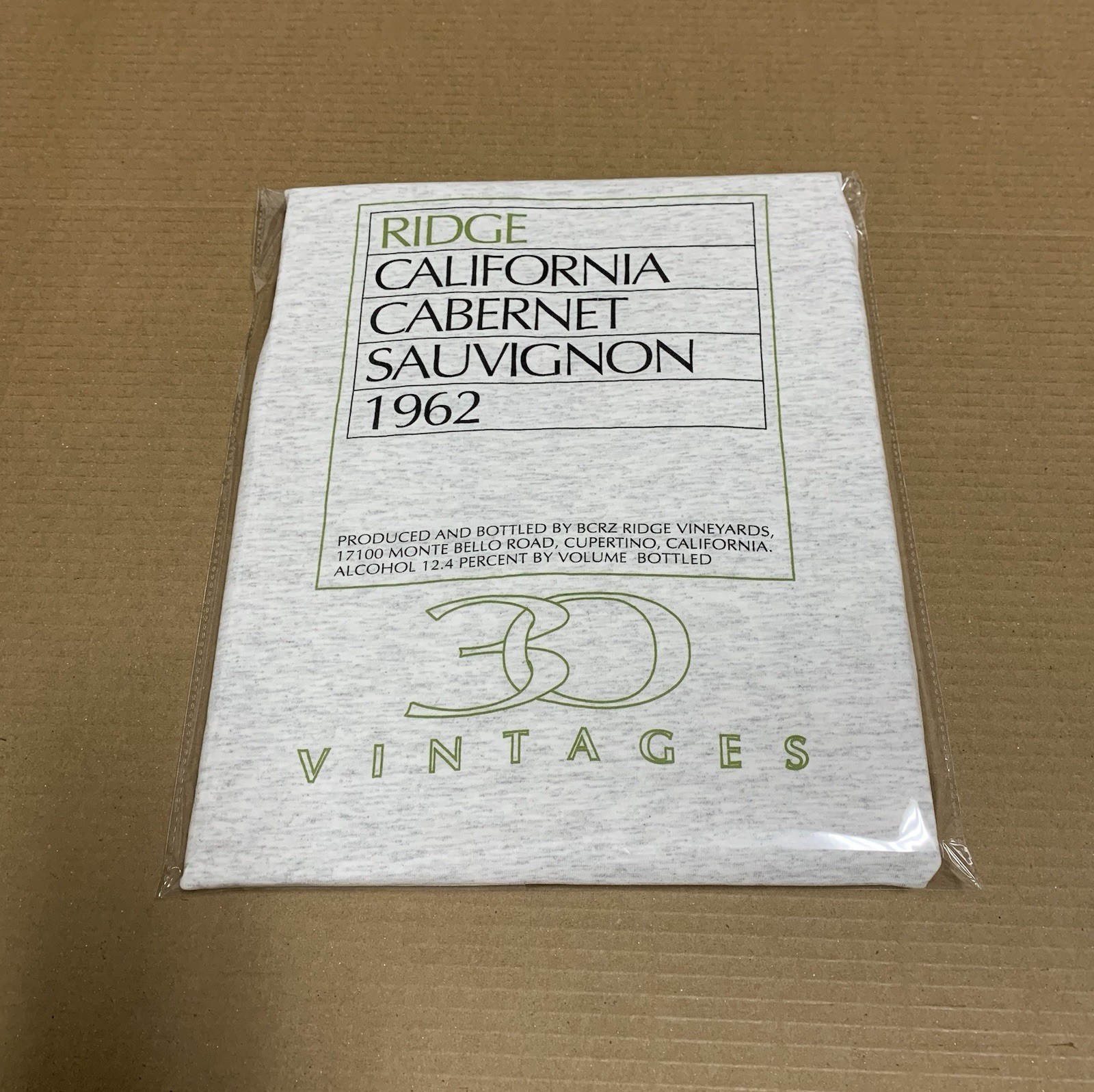 90s Ridge California Cabernet Sauvignon 1962 T-shirt XL (Minor Stains)USA Made