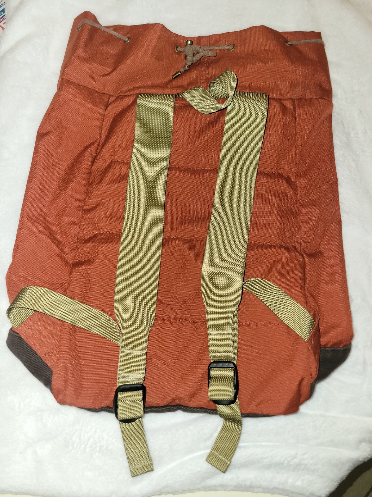 FILSON MEDIUM BURNT ORANGE BACKPACK W DRAWSTRING TOP, RIPSTOP CANVAS RARE