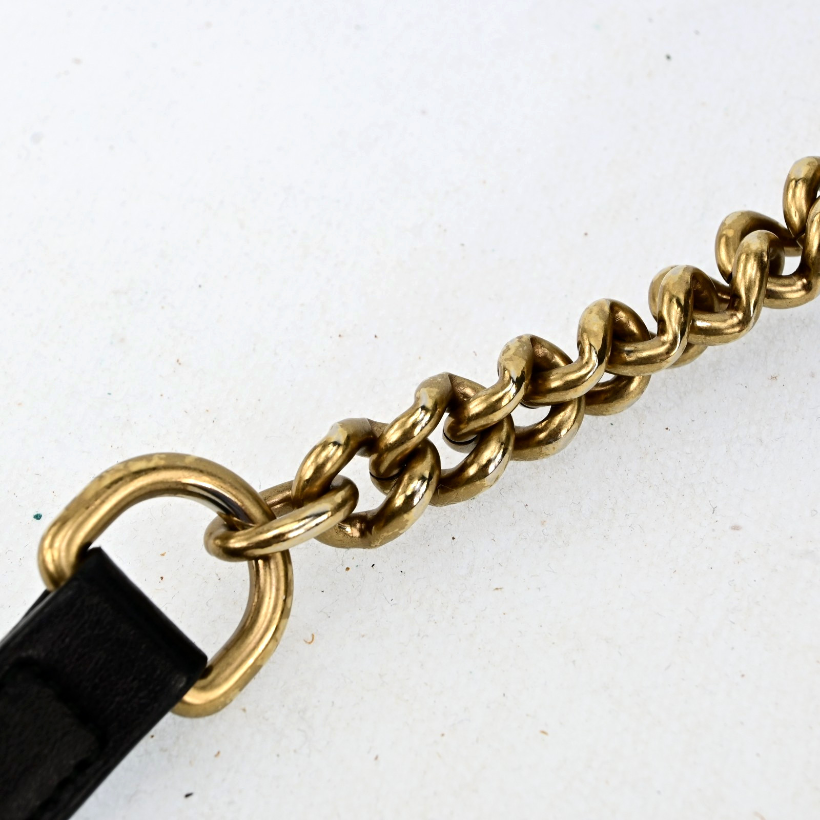 Auth GUCCI GG Marmont Chain Shoulder Cross Bag Leather 447632 Black F1594SG708