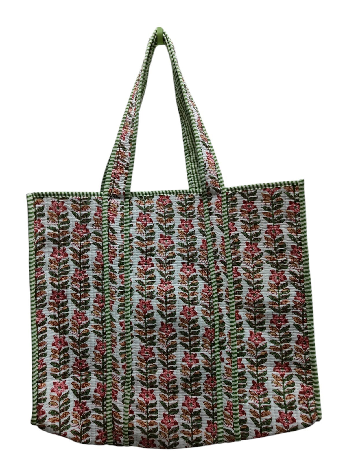 5 Pcs lot Indian Tote Bags Quilted Handmade Cotton Handle Shoulder Shopping Bag