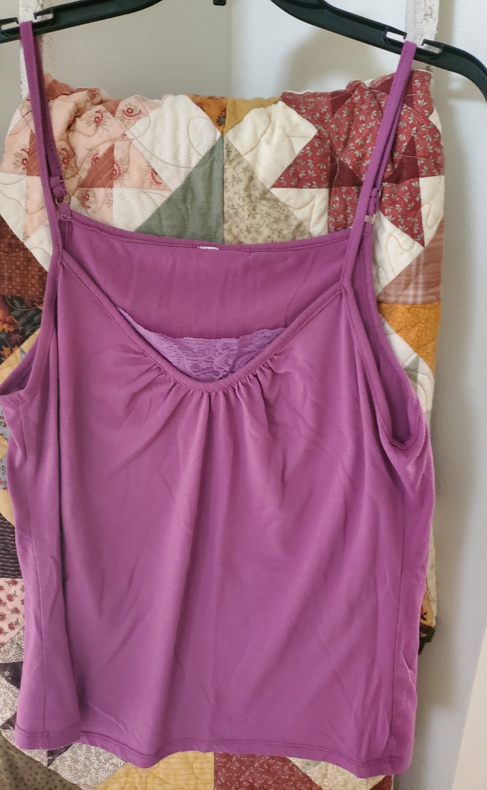 Lyaner Womens Lace Trim V-Neck Camisole Adjustable Strap Undershirt Tank Small