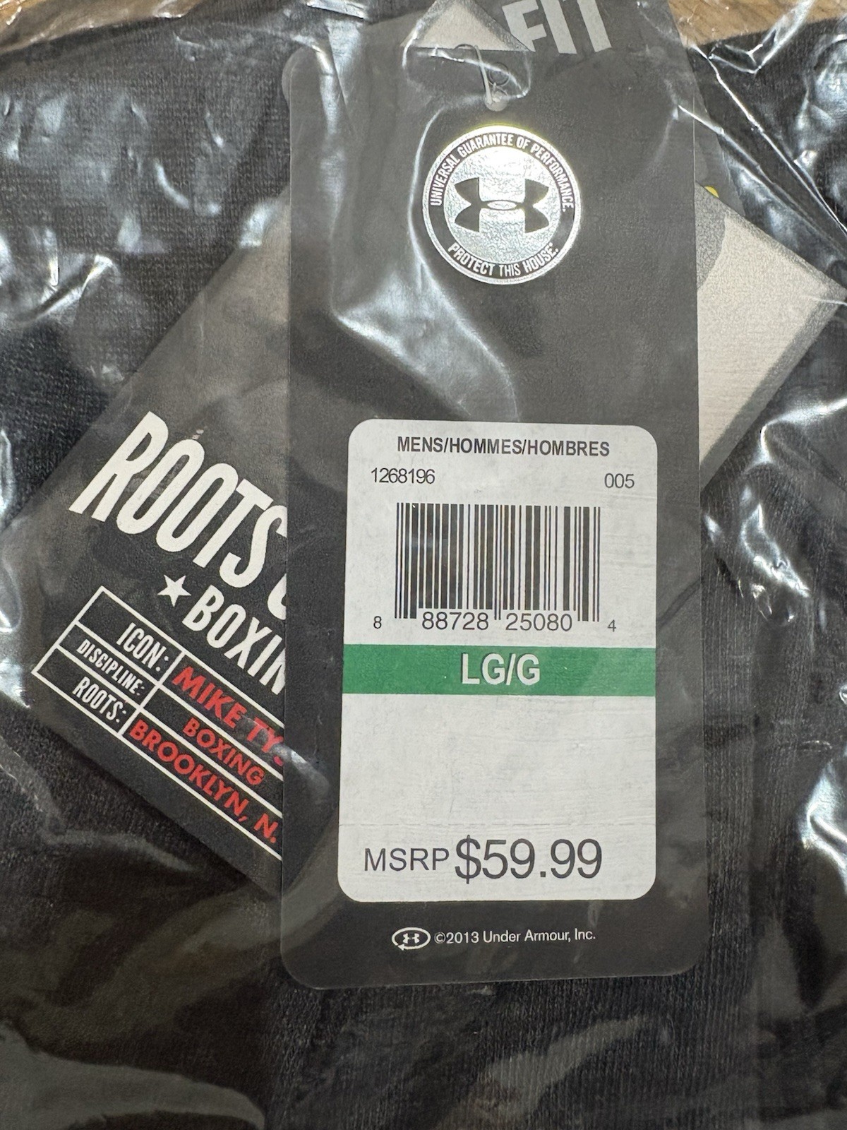 NWT Mike Tyson Roots of Fight Under Armour Boxing Dark Nike Gray Men Short Large