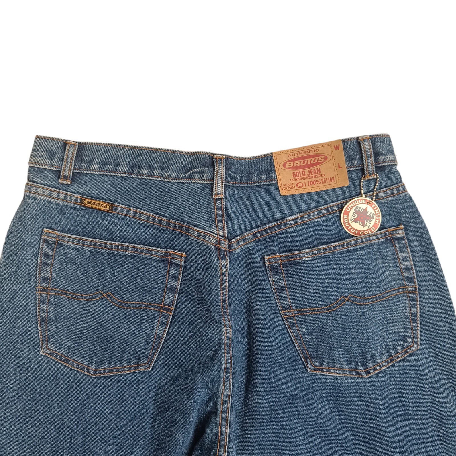 Vintage Brutus Gold Jeans Blue Denim 36×32 Regular Fit Stonewash Deadstock