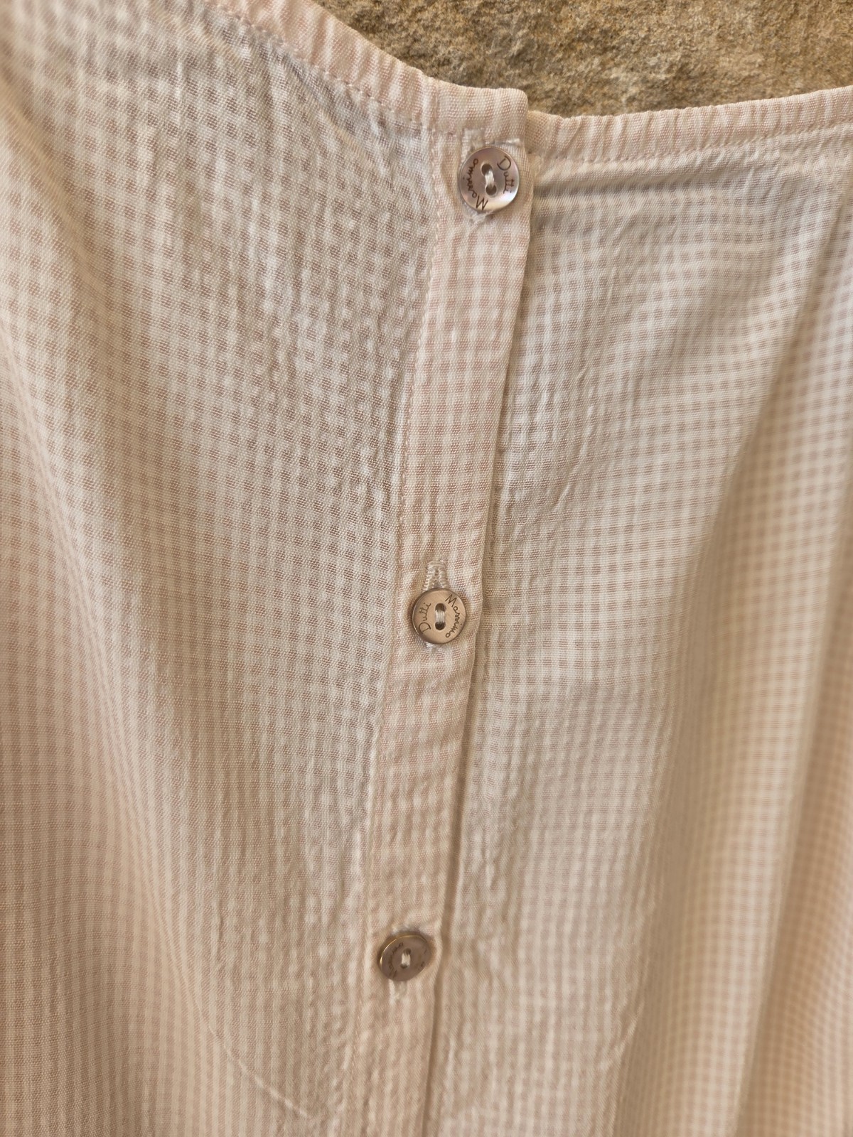 Massimo Dutti Pastel Pink Gingham V-neck Camisole Top