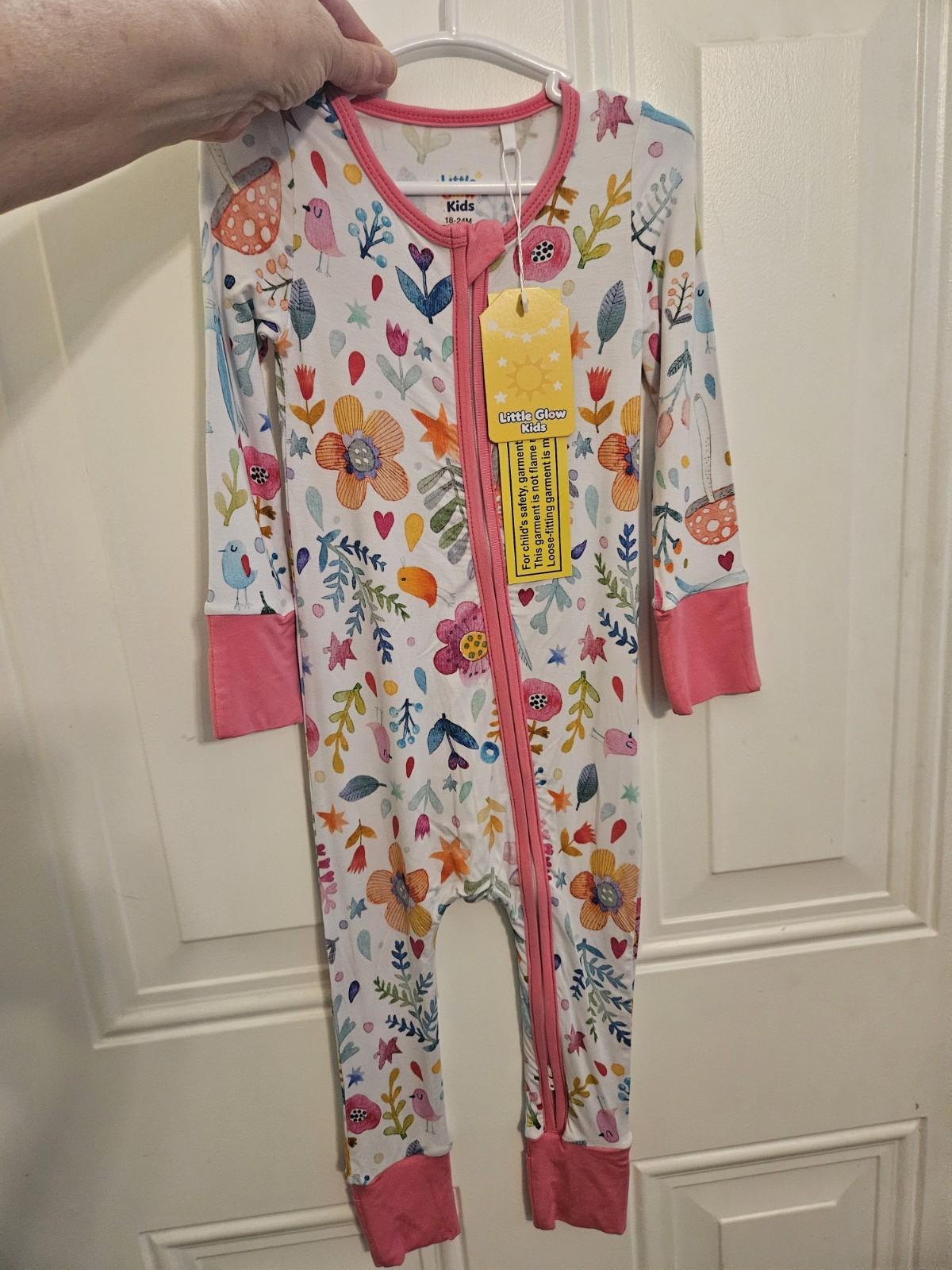 Little Glow Kids Floral Birds Zip Sleeper Bamboo Viscose Snug Fit 18-24M