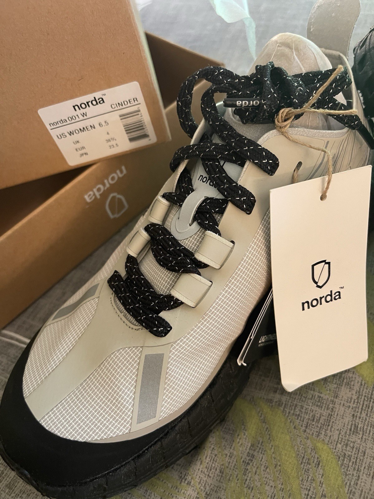 norda 001 W Trail Hiking Shoes Cinder US 6.5 Medium Width New w/ Box