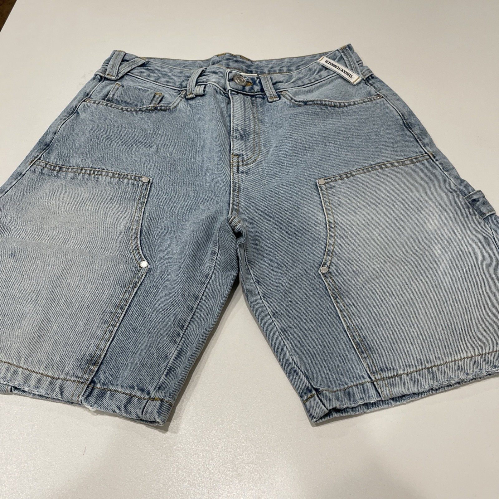 The Couture Club Denim Carpenter Shorts Blue Wash 30R