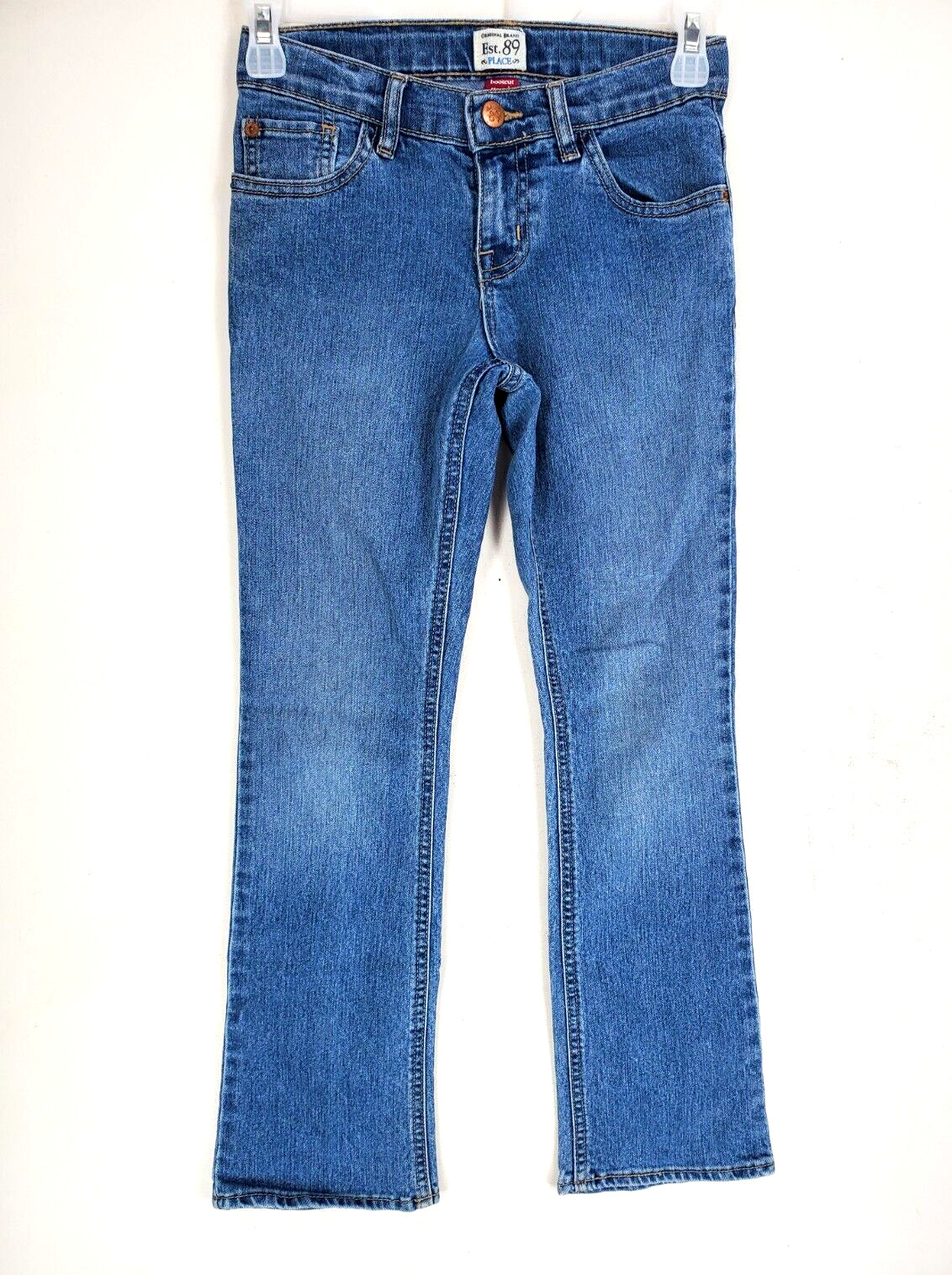 Est.89 Place Kids Girls Blue Denim Bootcut Stretch Jeans size 10 Zipper Closure