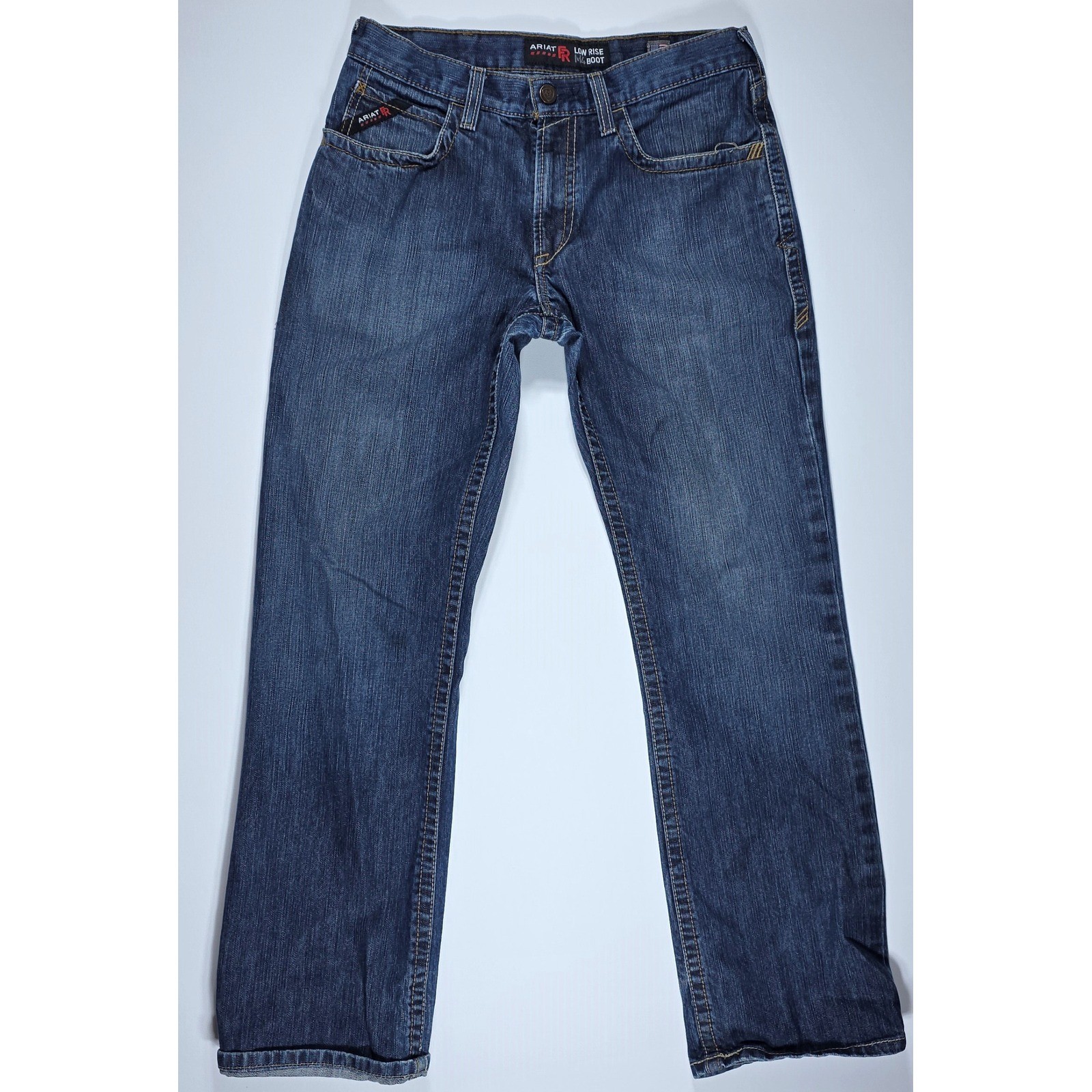 Ariat FR M4 Low Rise Boot Cut Jeans Men’s 32×34 Blue Flame Resistant Denim