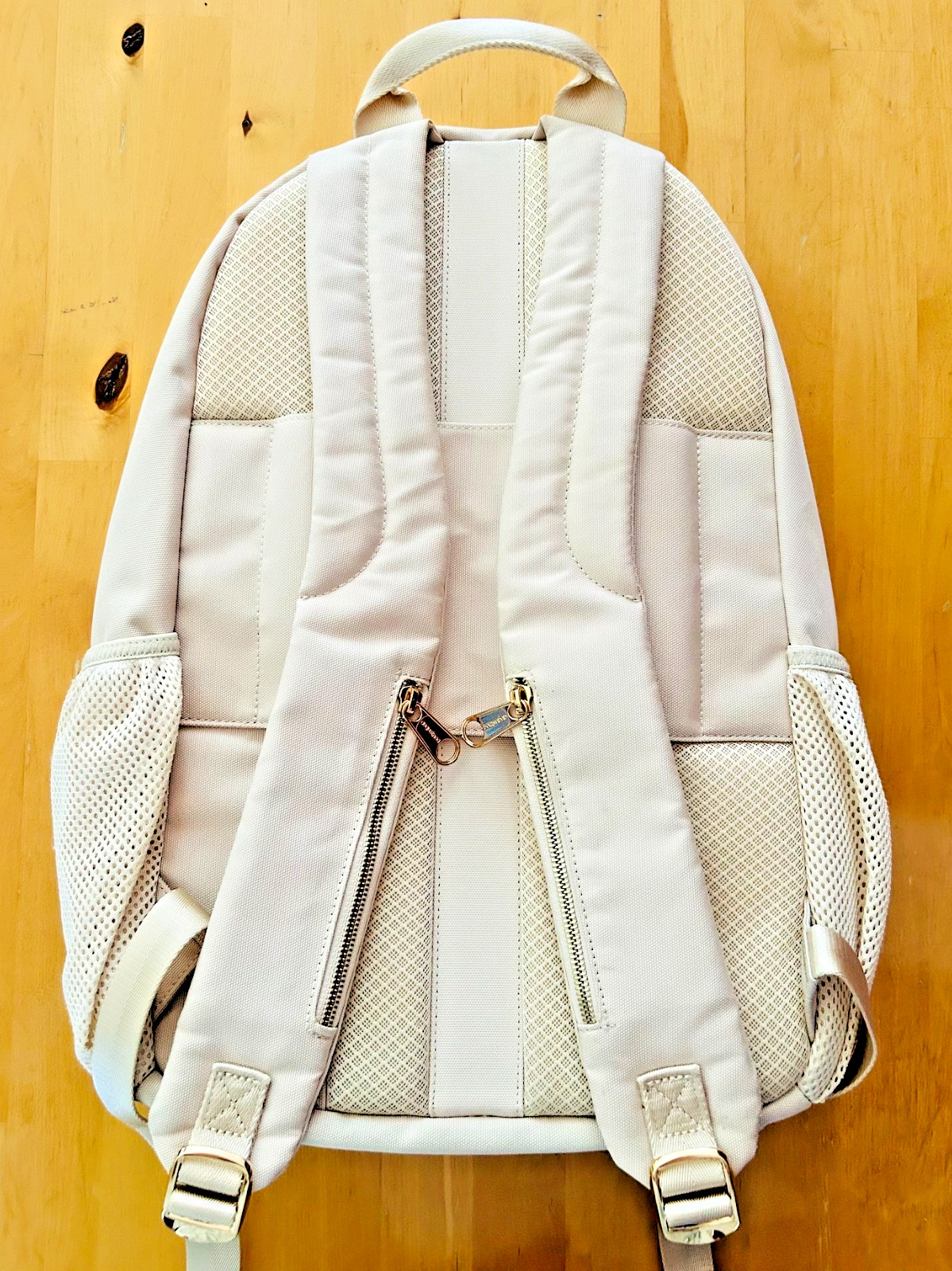 Augustnoa Classic Noa Backpack, Cream with Gold Hardware, Fits 17″ Laptop