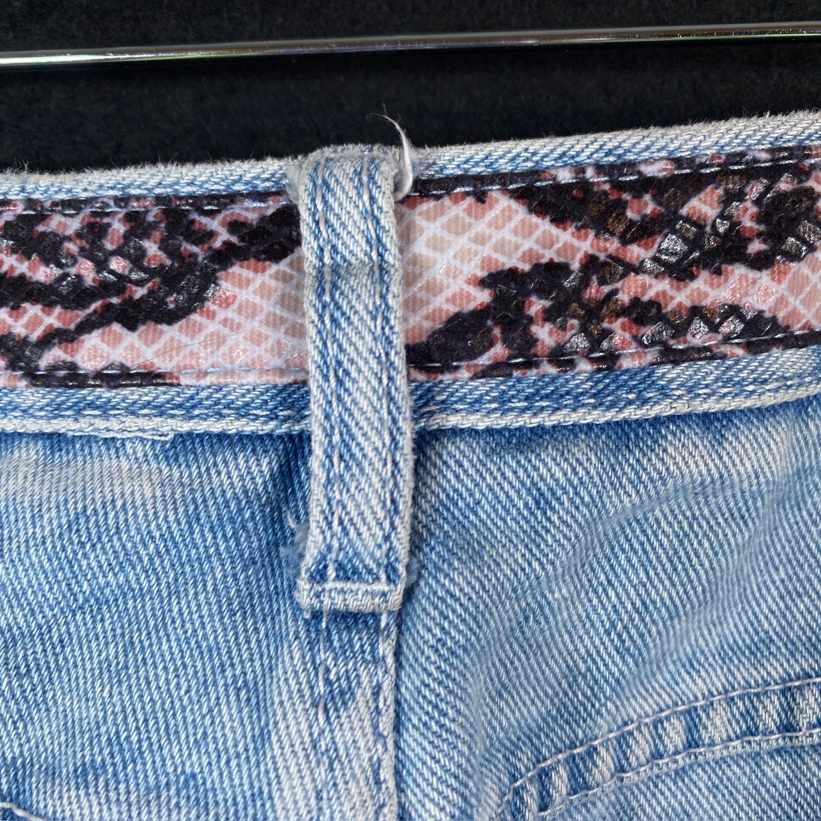 Vintage Vasco Womens Jeans Blue Denim Snake Print Straight Leg Cotton 15/16