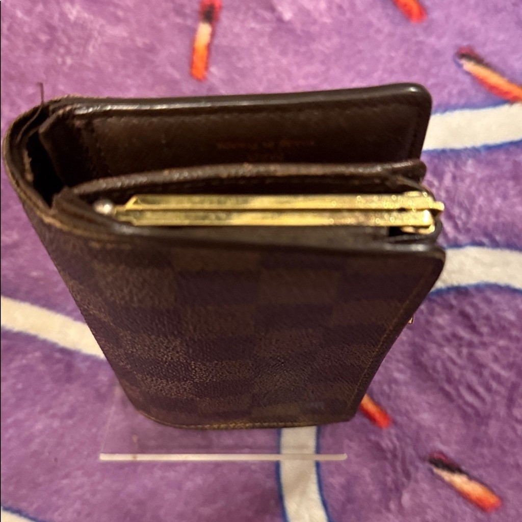 Louis Vuitton Authentic Damier Ebene French PM Brown Wallet M10044