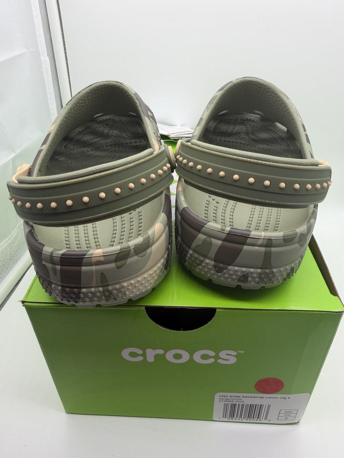 Croc Classic Clog Snap Backstrap/Camo (214066-20A)/Sz: 5Y/(NIB)