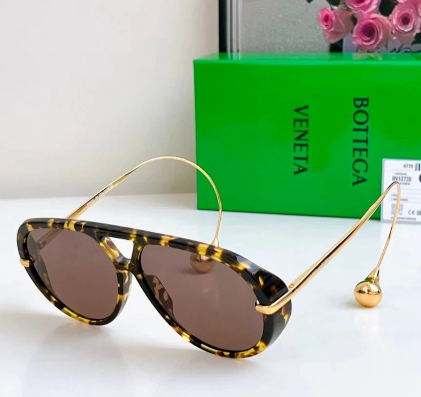 Bottega Veneta Drop Pilot sunglasses BV1273 Havana/Grey With Case New