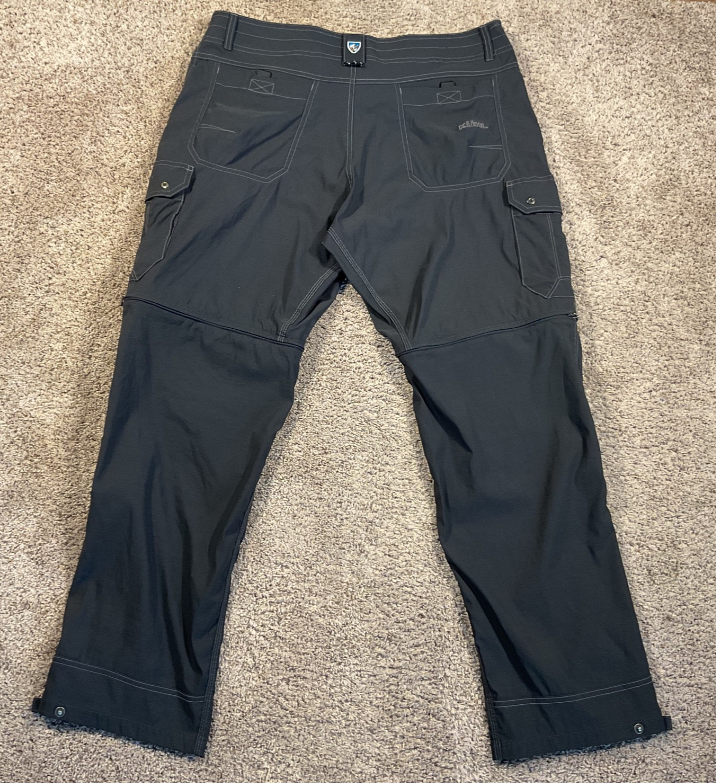 KUHL Renegade Convertible Stealth Cargo Pants Mens 38×30 Black
