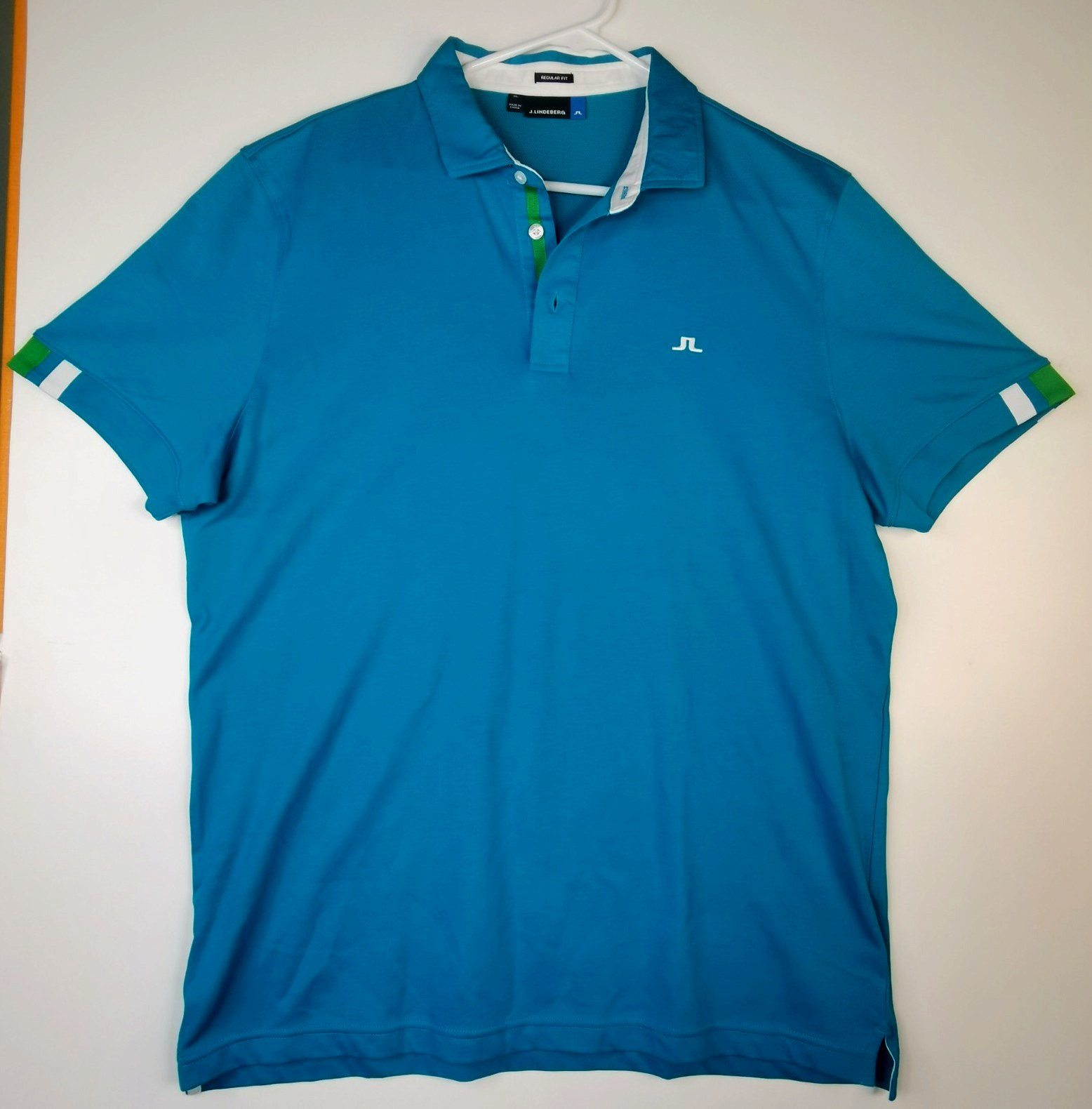 J. Lindeberg Men’s Blue Short Sleeve Polo Size XL Regular Fit Pit To Pit 24 in