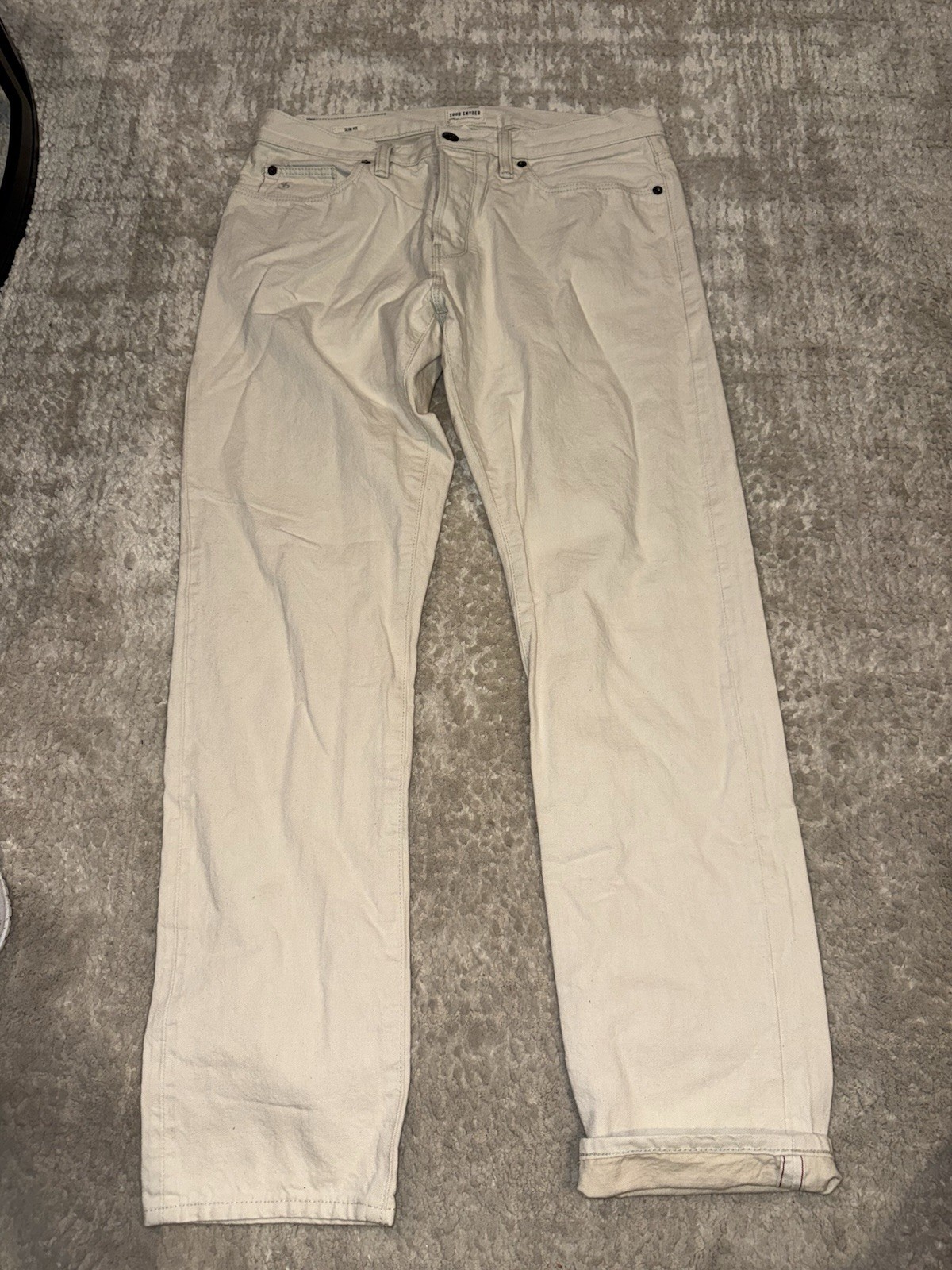 Todd Snyder Mens Slim Fit Japanese Selvedge Denim Jeans Cream Beige 31×30 NWOT