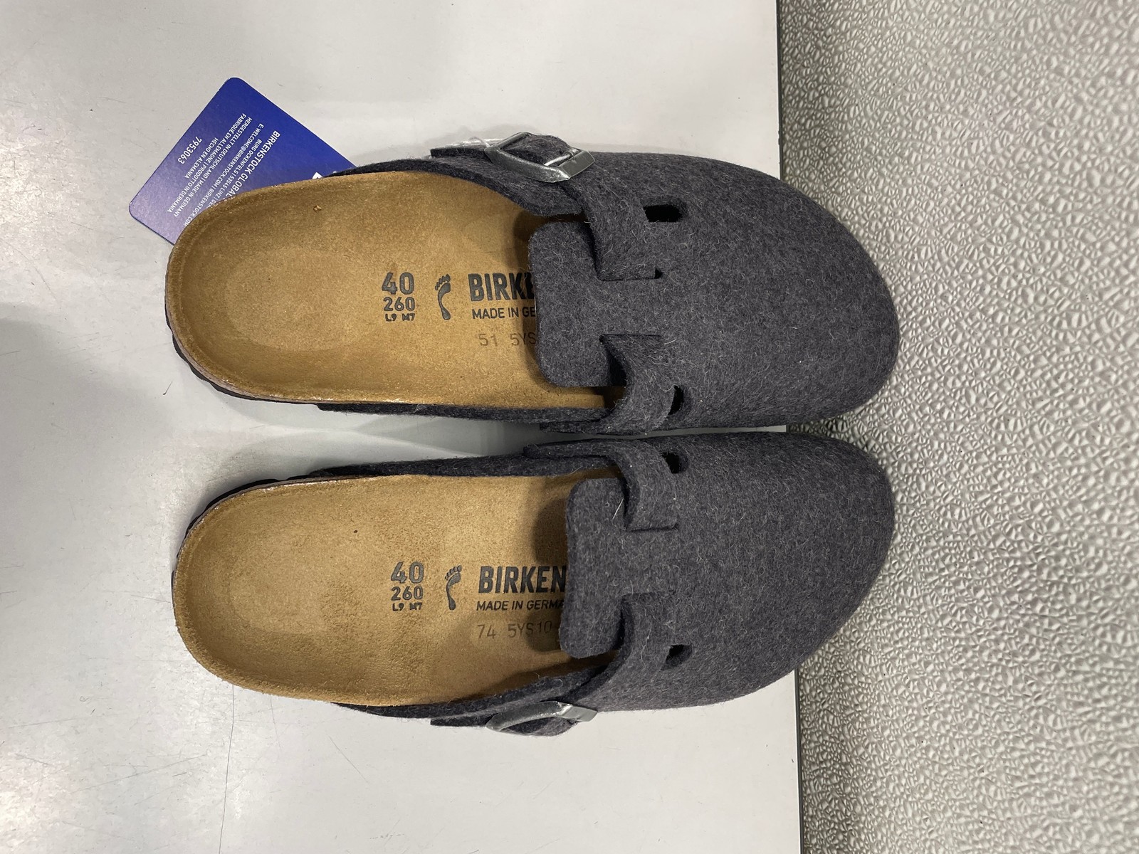 Birkenstock Boston Wool Felt Clog Unisex W9, M7 In Anthracite