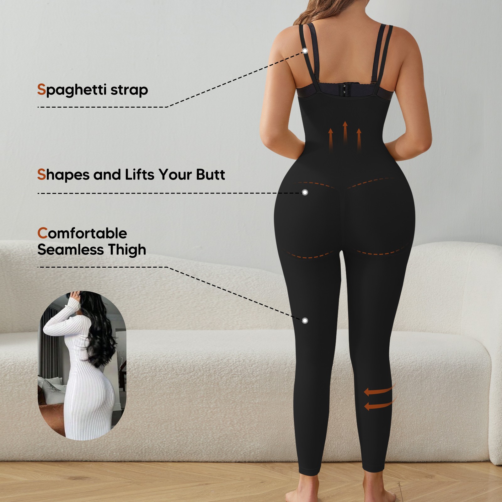 Open Bust Bodysuit Shapewear for Women Tummy Control Thigh Slimmer Butt Lifting