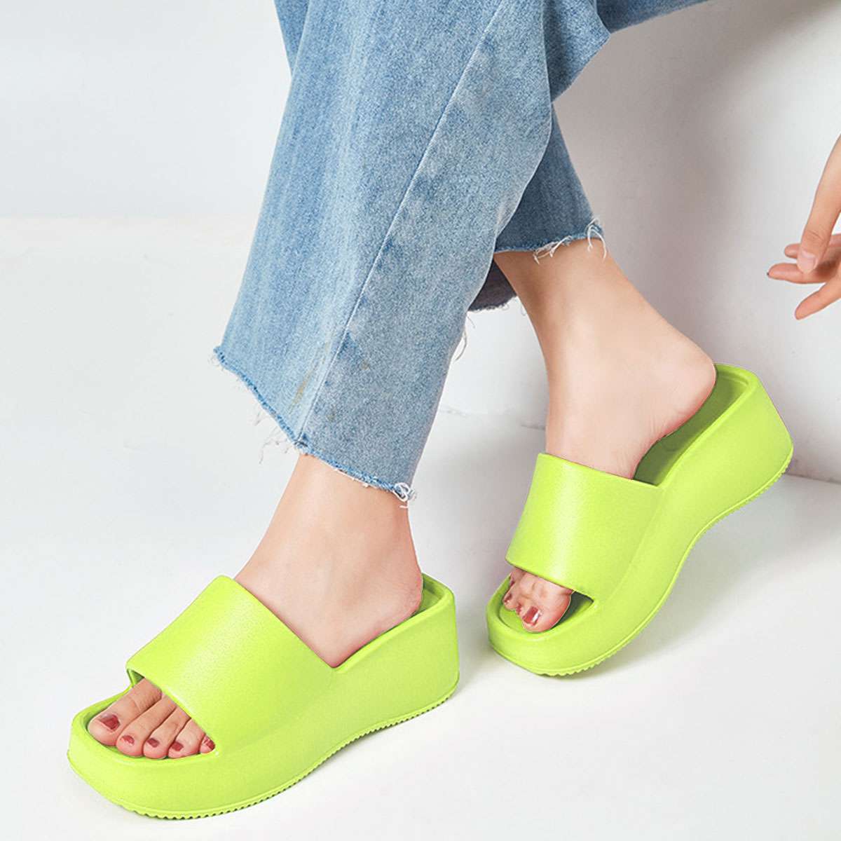 Womens Wedge High Heels Summer Platform Slippers Shoes Casual Peep Toe Sandals