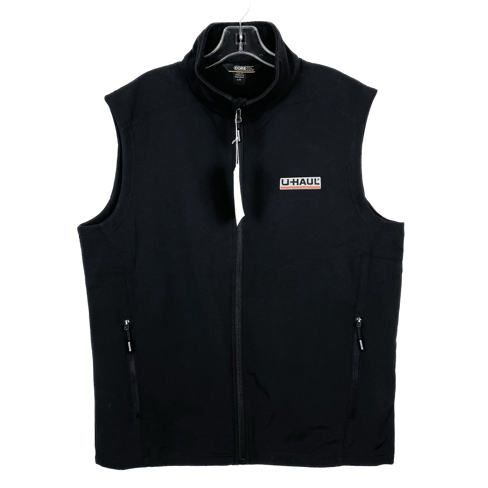 U-Haul Employee Vest Mens Large Black Full Zip Core 365 Brand New