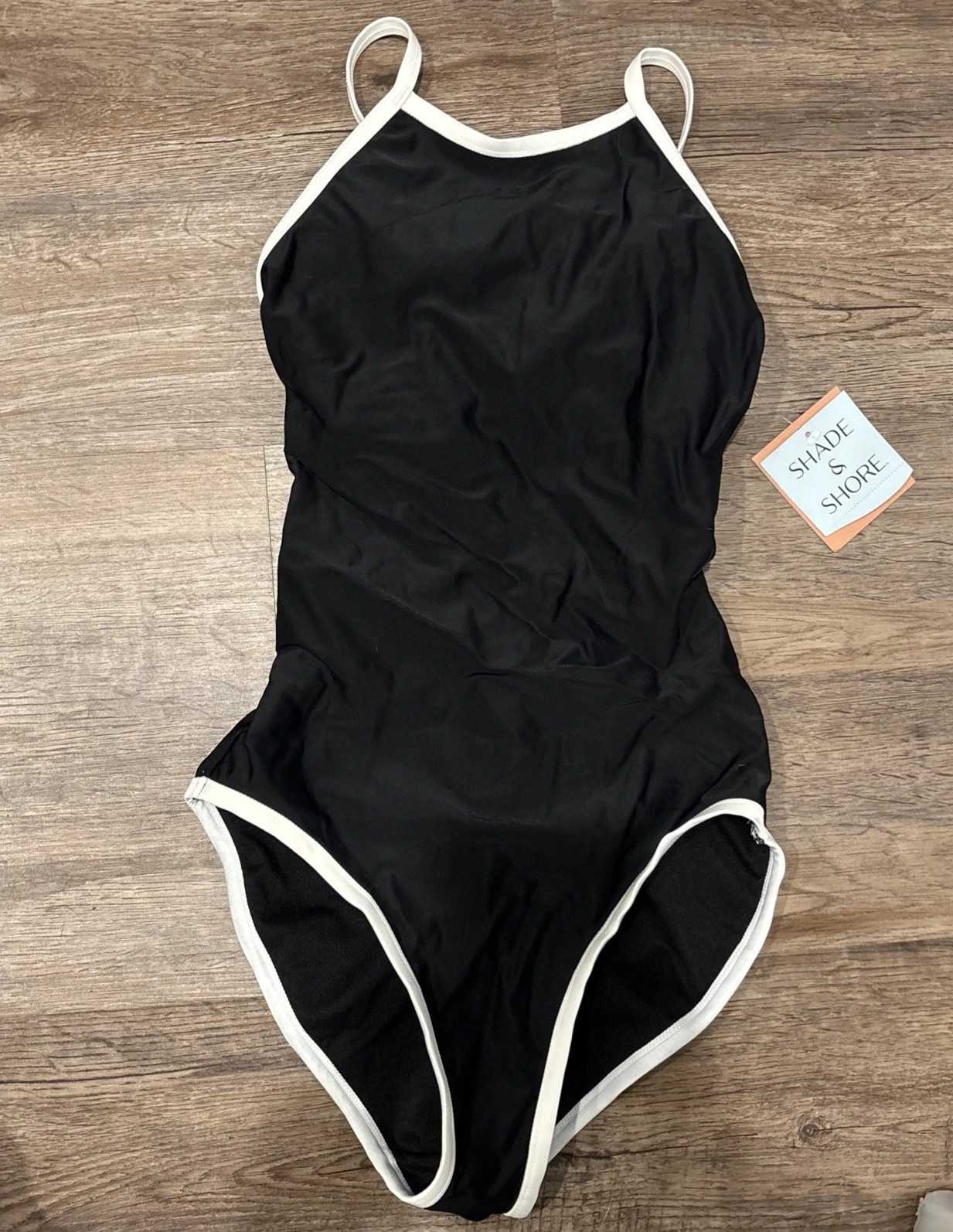 Women’s Contrast Binding High Neck Full Coverage Tummy Control Swimsuit S 4-6