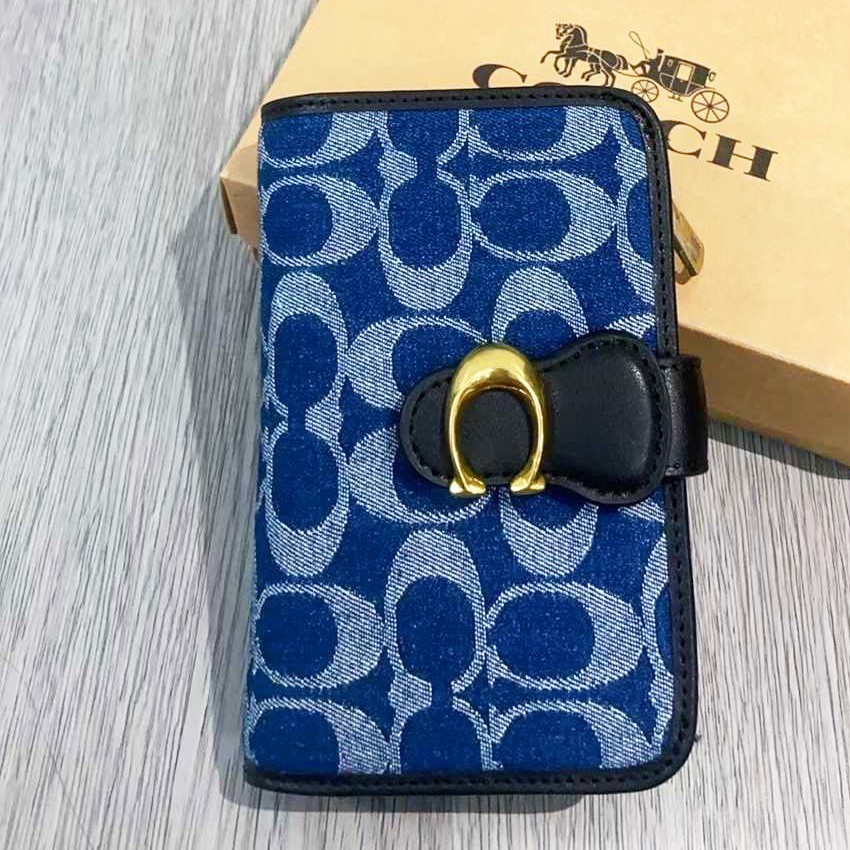 COACH Tabby Medium Wallet Signature Denim CA196 outlet New With Box
