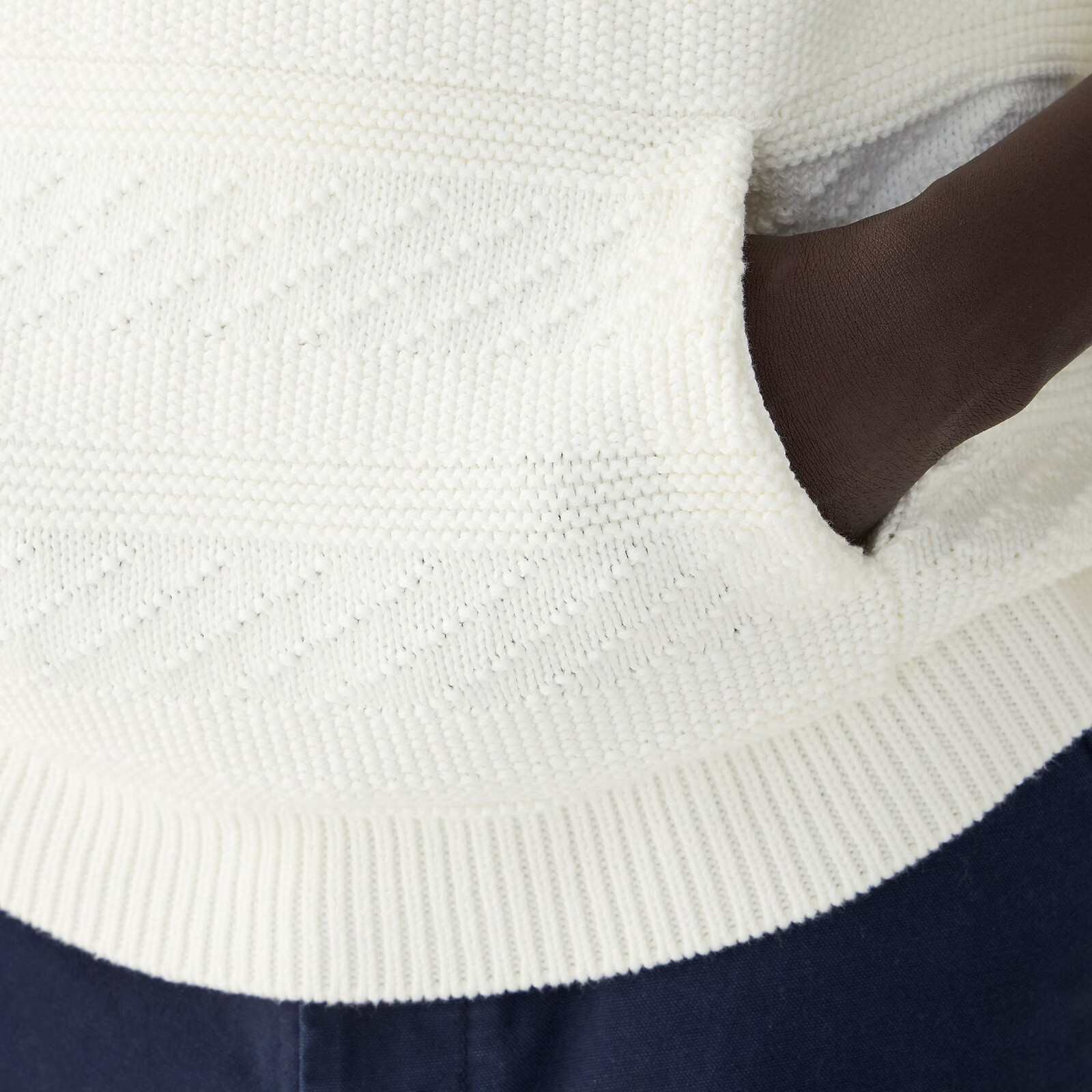 NWT J Crew Guernsey Stitch Hooded Knit Sweater Hoodie in Sea Salt White