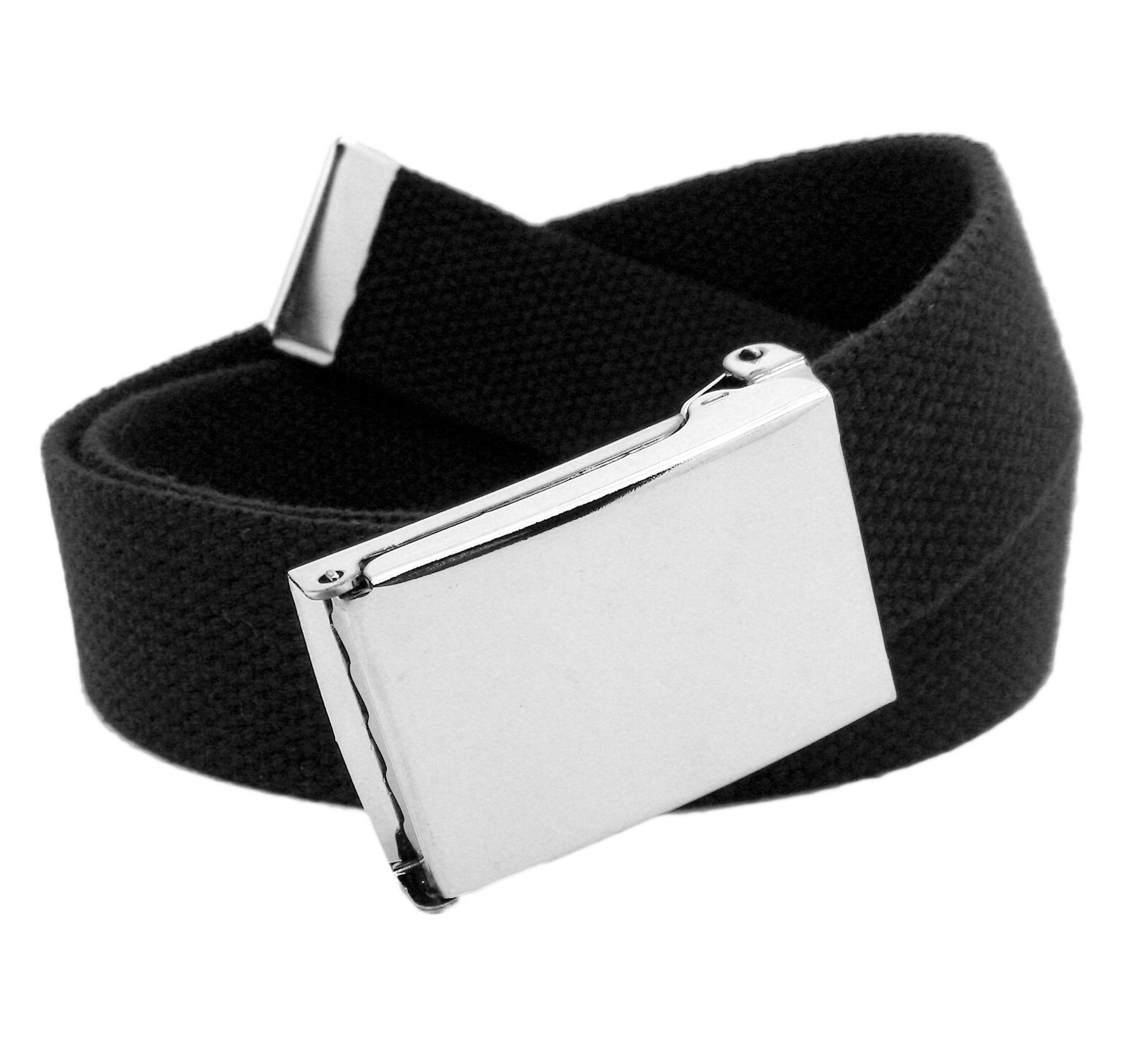 Build A Belt Men’s Silver Flip Top 1.25″ Wide Buckle with Canvas Web Belt