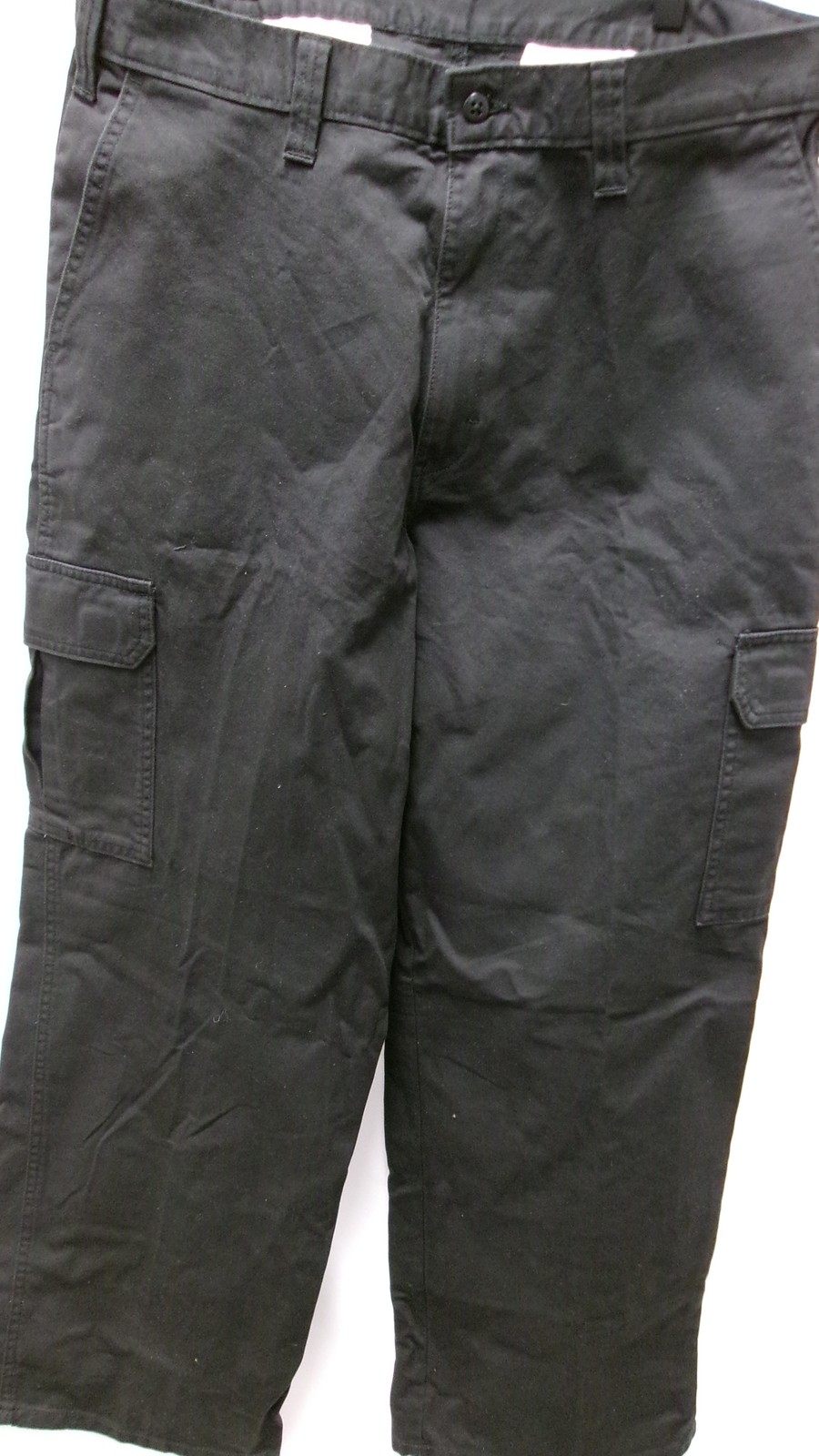 DICKIES MEN’S TWILL CARGO WORK PANT, LOOSE RINSED BLACK, 34 30, GENTLY_USED