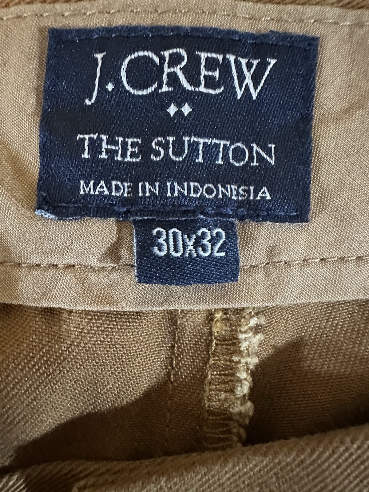 J Crew The Sutton Pant Men’s Brown Cotton Chino Straight Classic Size 30×32