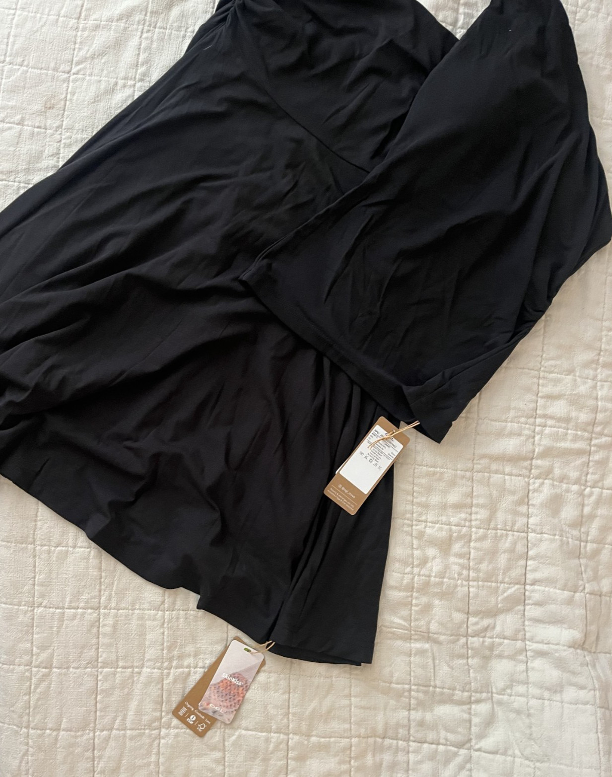 OGL Move Set One Shoulder Twisted Bra Tank & Side Ruched A-line Midi Skirt NWT