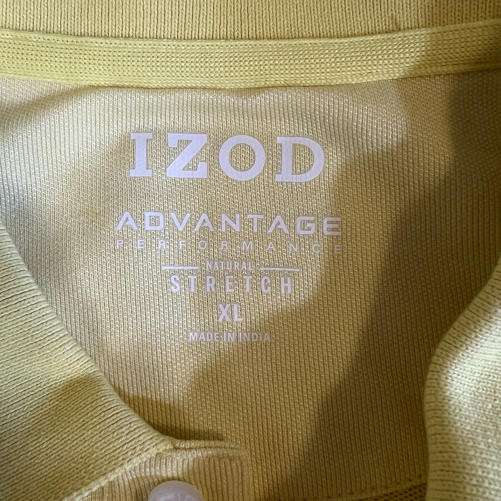 IZOD Advantage Performance Men’s Yellow XL Short Sleeve Stretch Polo Shirt
