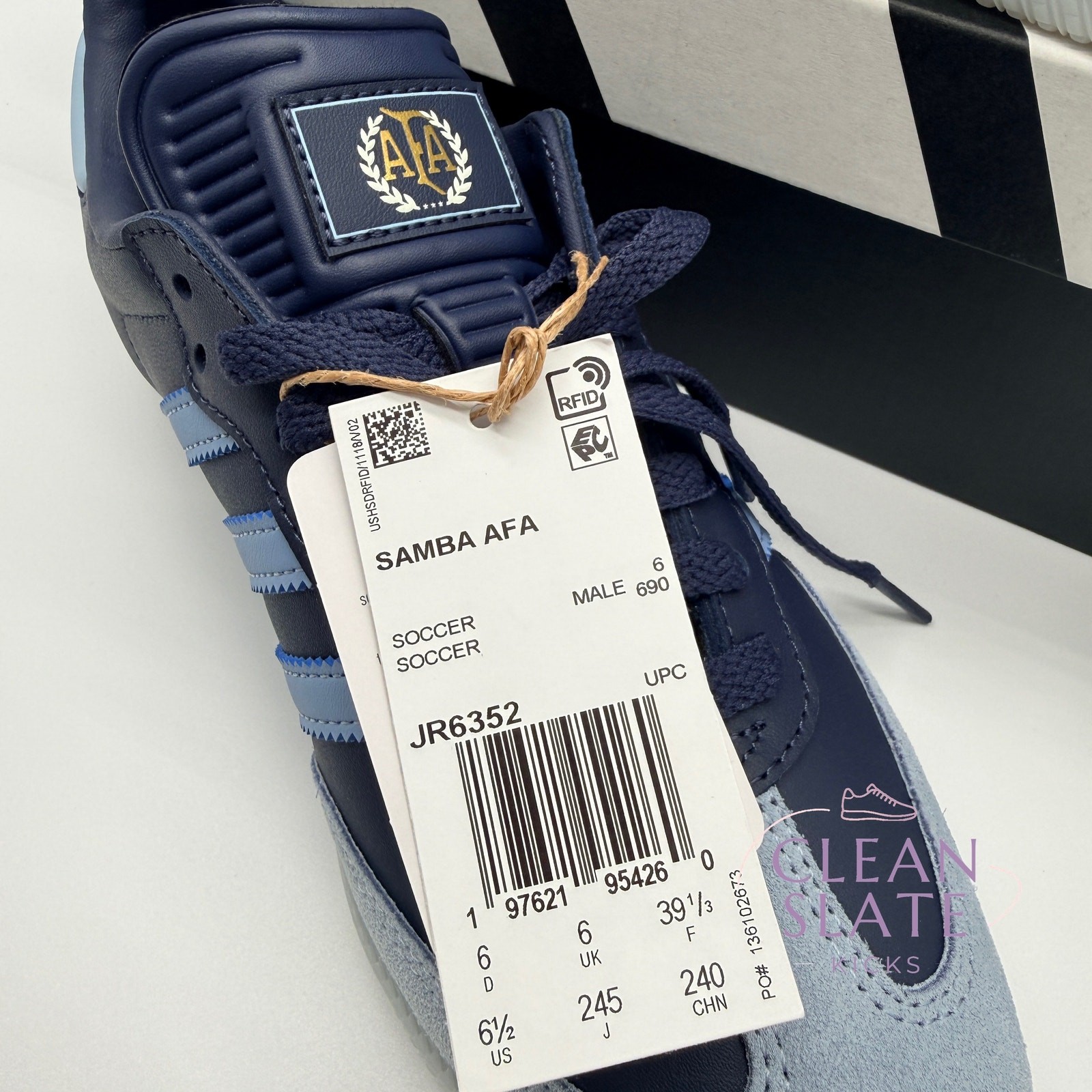 Adidas Samba AFA Argentina 50th Navy Gold Men’s 6.5 NIB