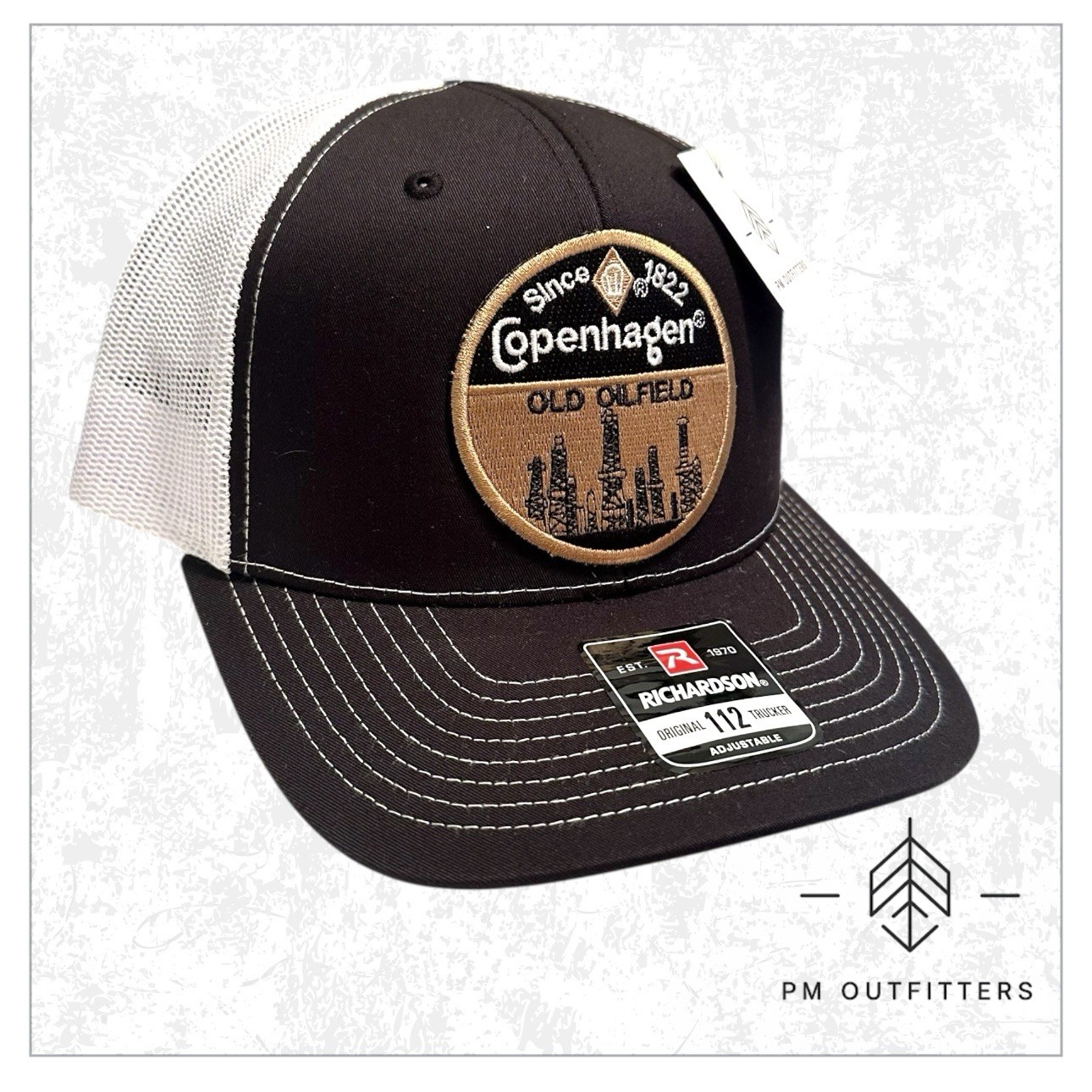 Vintage Copenhagen Old Oilfield Embroidered Patch Richardson 112 Trucker Hat