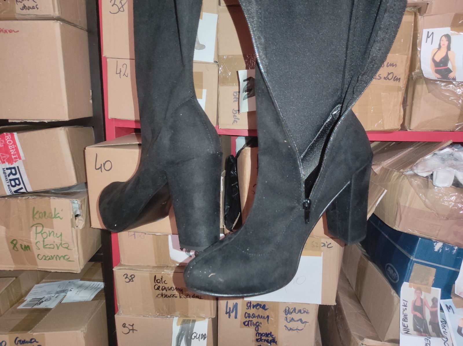 Suede Stretch Over The Knee Boots In Many Colours 11cm Block 37 38 39 40 41