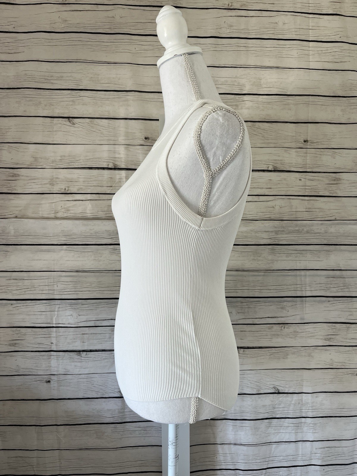 Zara white Ribbed Tank Top