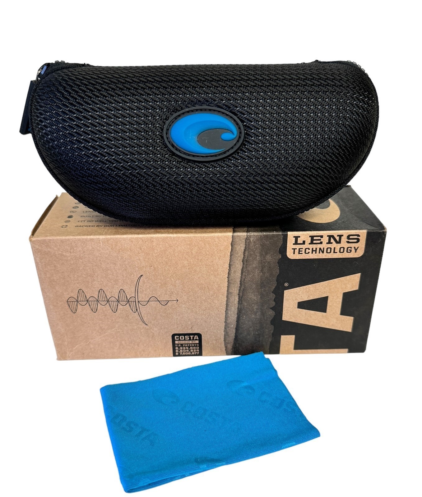 Costa Del Mar Sunglasses Whitetip Matte Blackout Blue Polarized Glass with Case