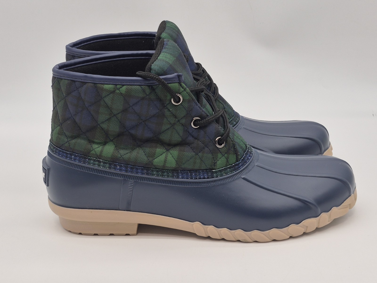 St. John’s Bay Rain Snow Boots Blue Green Quilted Plaid Womens Size 11 Shoes