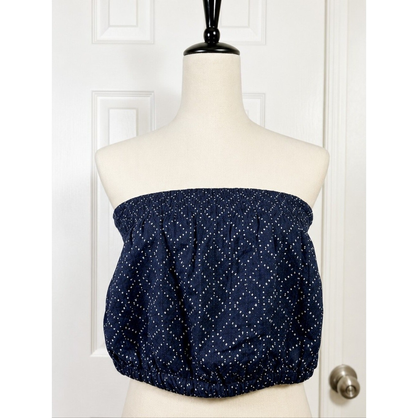 NWT Universal Thread Navy Geometric Print Strapless Tube Top Medium