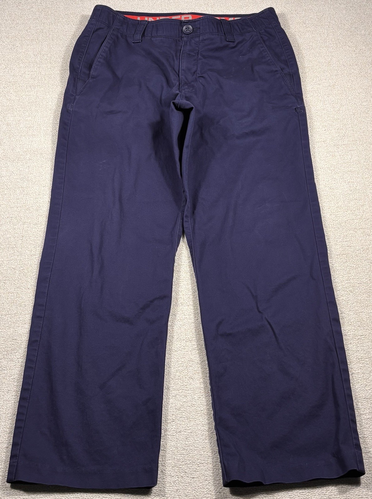 Under Armour Loose Fit Chino Golf Pants Men 34/30 Navy Wicking Breathable Pants