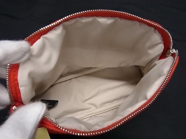 HERMES Bollywood Pouch 20 Canvas Pouch Orange AX3267