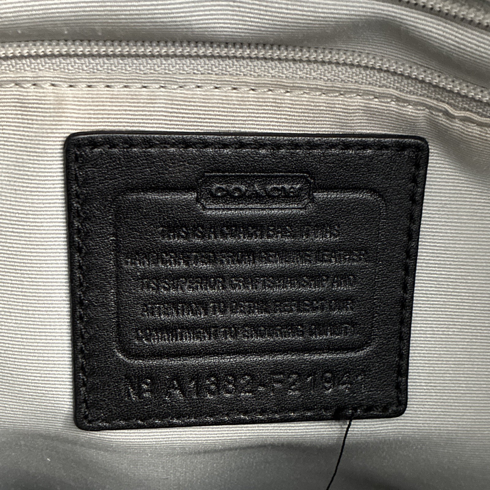 Coach Black Perforated Zip Tote, Detachable Strap, Lined, Inner Pockets