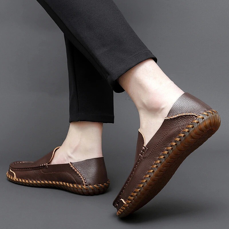 Handmade Men’s Casual Shoes Leather Loafers Moccasins Breathable Driving Shoes